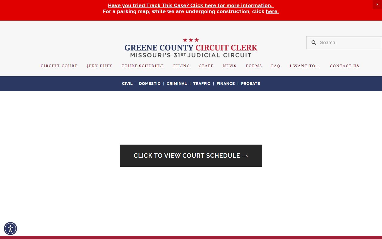 Greene County court dockets court schedule page