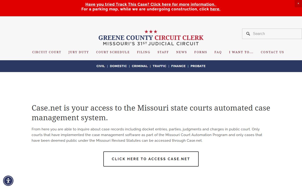 Greene County court records Case.net search guidance
