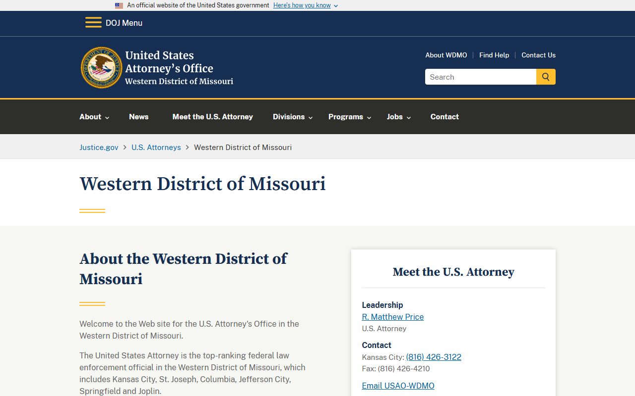 Greene County criminal court records U.S. Attorney Western District of Missouri