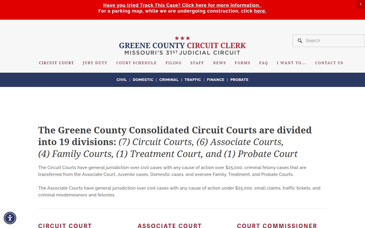 Greene County court records court divisions page