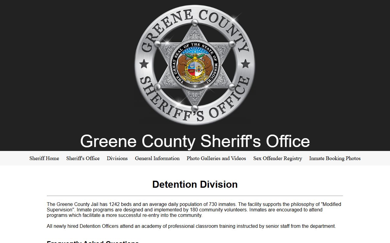 Greene County Detention Division page
